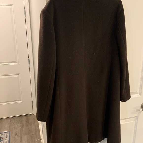 Vintage Womens Long Wool Overcoat with fur trim - Picture 2 of 8